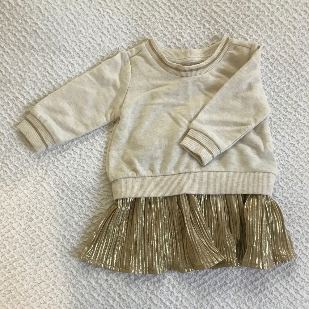 Infant Girls Sweater w/ Gold Detail